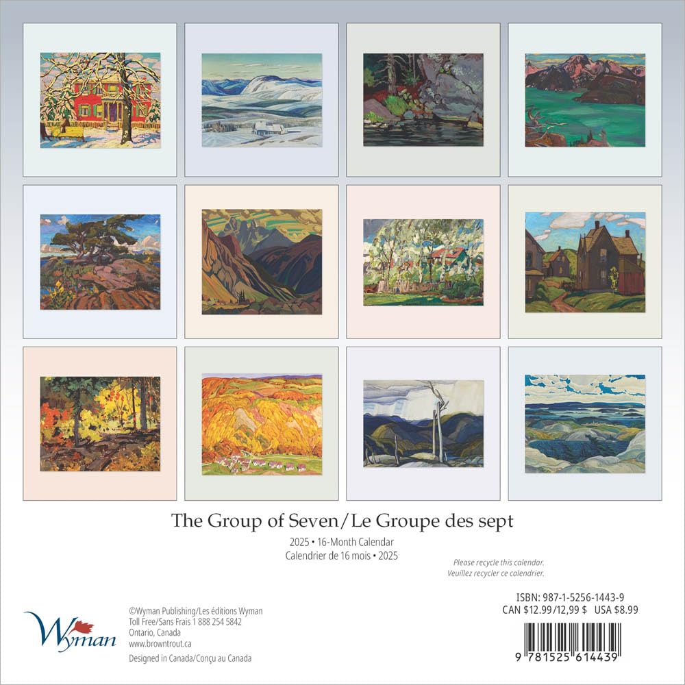 Calendrier mural ANGL/FR 2025 du Groupe des Sept AGO