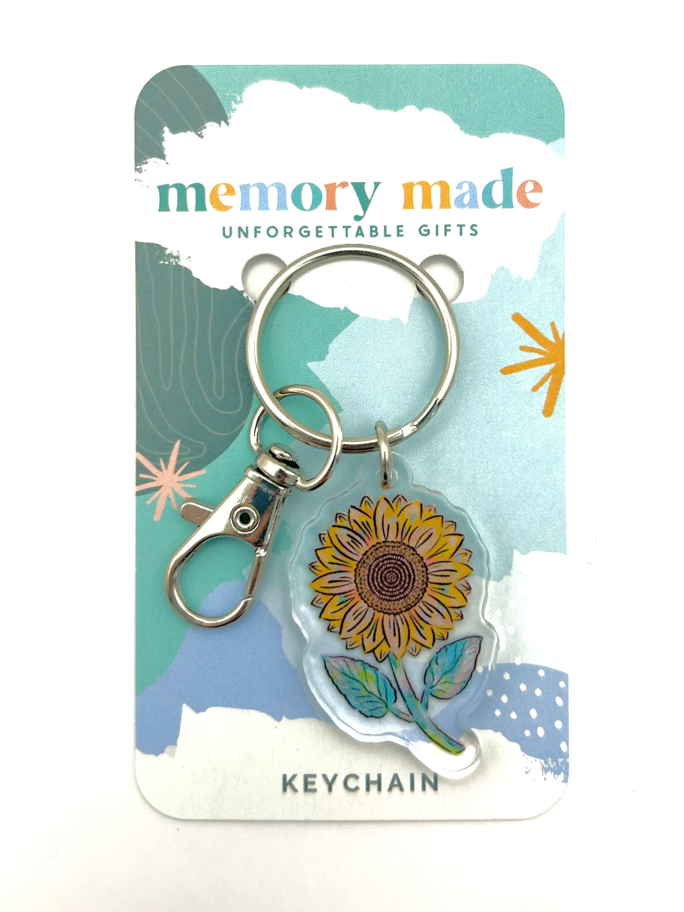 Painterly Sunflower Keychain