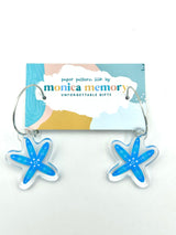 Blue Starfish Earrings- Paper Pattern Silk