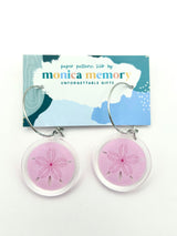 Pink Sand Dollar Earrings- Paper Pattern Silk