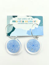 Blue Sand Dollar Earrings- Paper Pattern Silk